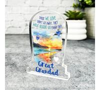 Acrylic Ornament Great Grandad Beach Remembrance Memorial Gift Gravestone Acrylic Plaque| Gift Memorial Remembrance Sympathy Keepsake Gift Custom Home Decor Gift, Small Trinket, Unique Present