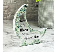Acrylic Ornament Love You To The Moon And Back Gift For Mum Moon Ornament Acrylic Plaque Present | Gift Birthday Present Mother's Day Keepsake Gift Custom Home Decor Gift Small