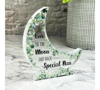 Acrylic Ornament Love You To The Moon And Back Gift For Nan Moon Ornament Acrylic Plaque Present | Gift Birthday Present Mother's Day Keepsake Gift Custom Home Decor Gift Small