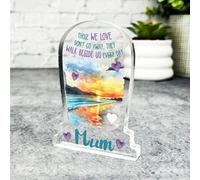 Acrylic Ornament Mum Female Beach Remembrance Memorial Gift Sympathy Gravestone Acrylic Plaque| Gift Memorial Remembrance Sympathy Keepsake Gift Custom Home Decor Gift, Small Trinket, Unique Present