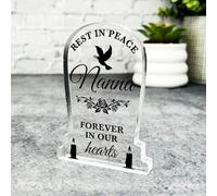 Acrylic Ornament Nanna Black Rose Dove Silhouette Memorial Gift Gravestone Acrylic Plaque| Gift Memorial Remembrance Sympathy Keepsake Gift Custom Home Decor Gift, Small Trinket, Unique Present