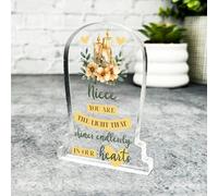 Acrylic Ornament Niece Light That Shines Bright Memorial Gift Gravestone Acrylic Plaque| Gift Memorial Remembrance Sympathy Keepsake Gift Custom Home Decor Gift, Small Trinket, Unique Present