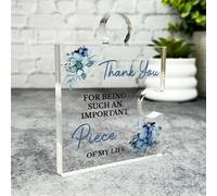 Acrylic Ornament Thank You Gift Important Piece Of My Life Gift Blue Puzzle Piece Acrylic Plaque| Gift Thank You Present Birthday Keepsake Gift Custom Home Decor Gift, Small Trinket, Unique Present