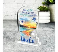 Acrylic Ornament Uncle Beach Remembrance Memorial Gift Sympathy Gravestone Acrylic Plaque| Gift Memorial Remembrance Sympathy Keepsake Gift Custom Home Decor Gift, Small Trinket, Unique Present