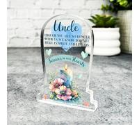 Acrylic Ornament Uncle Forever In Our Hearts Candle Memorial Gift Gravestone Acrylic Plaque| Gift Memorial Remembrance Sympathy Keepsake Gift Custom Home Decor Gift, Small Trinket, Unique Present