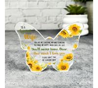 Acrylic Ornament You Are My Sunshine Sunflower Gift For Wife Butterfly Acrylic Plaque Ornament | Gift Birthday Present Valentine's Day Present Wedding Anniversary Keepsake Gift Custom Home Decor