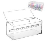 Acrylic Orthodontic Power Chain Holder, Dental Rubber Chain Organizer, Elastic Power Chain Dispenser Box with Flip-Top Lid, Perfect Dental Office Accessory