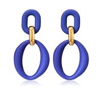 Acrylic Oval Earrings For women Vintage Resin oval Link Drop Dangle earrings 70s Statement Earrings Summer beach jewelry, L, Acrylic Resin, No Gemstone