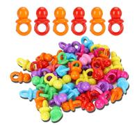 Acrylic Pacifier Birthday Party Decoration Baby Baptism Soothing Mini Color Toys for Christening Baby Shower Baby Shower Wedding Birthday Kids Party Multicolour 100Pcs (Solid Color Mix)