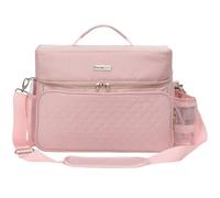 Acrylic Paint and Brush Set Organizer Bag - Carrying Case Compatible with Apple Barrel, Shuttle Art, Caliart Art Supplies - Includes Detachable Paint Brush Holder - for Home/Travel/Outdoor (Pro Pink)