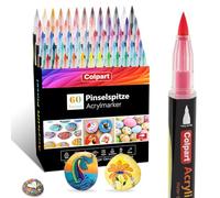 Acrylic Paint Brush Pens for Rocks painting 60-Colours acrylstifte paint markers Set for Wood Crafts Ceramic Glass Stone Pebble Colouring for Kids Adults Craft Supplies