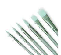 Acrylic Paint Brush Set, Nylon Brush 6 Sizes with Wooden Handles, Strong Water Retention, for Artists, Beginners & Kids, Watercolour & Crafts