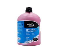 MONT MARTE Discovery School Acrylic, Cerise, 1/2 Gallon (2 Liter). Ideal for Students and Artists. Excellent Coverage and Fast Drying. Pump Lid Included.