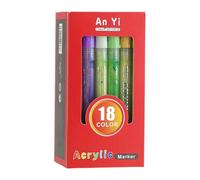 Acrylic Paint Marker - ABS Structure 13.4 x 1 cm, High Pigment Marker, Vivid Colours | Fine Point Pen, Multi- Pen for Glass, Canvas, Wood, Ceramics, DIY Projects,
