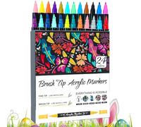 Acrylic Paint Marker, Dust Markers, Waterproof Double Tip Marker for All Ages and Levels, Two-Tone Art Accessories for Rock and Paint Painting
