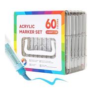 Acrylic Paint Marker - Smudge Proof 60Colors Pens, Kids Marker Set, Artist Drawing Tool, Daily Craft Pen | Permanent Vibrant Ink Markers For Home Travel School Workplace Classroom Outdoor