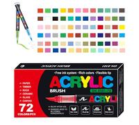 Acrylic Paint Marker - Waterproof Craft Art Pen Set, Vibrant Artist Coloring Tools | Rock Painting, Fabric Design, Canvas Drawing, Writing
