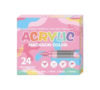 Acrylic Paint Markers, 24 Colors for Stones, Water-Based Soft Tip Fade Resistant for Graffiti Shoes Woodworking Leather Fabric Design Signage
