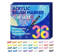 Acrylic Paint Markers - 36 Colors Waterproof ABS Shell,Versatile Artistic Pens for Craft Decorations, Opaque Coloured Pens for Painting Artists, Permanent Markers
