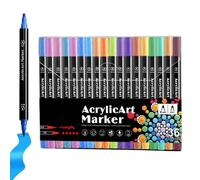 Acrylic Paint Markers, Acrylic Marker Set, Brush Tip and Dot Tip Colorful Markers for Rock Painting, Creative Fabric Markers, Colored Acrylic Markers for Rocks, Wood, Canvas, Stone, Glass, Ceramic