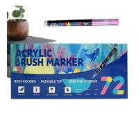 Acrylic Paint Markers - Artistic Art Enhancement, Acrylic Paint Pens, Soft Multi-Color Layerable School Supplies | Paints Brush Pens for Kids Adults Party Thanksgiving School Offices Decorations
