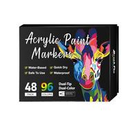 Acrylic Paint Markers - Double Tip Rock Painting Pen Set, Fade Resistant Permanent Markers, Smooth Ink Flow Sturdy Design, Premium Drawing Tools, Craft Supplies for Artists, Wood Canvas Ceramic Rock