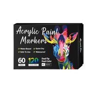 Acrylic Paint Markers - Double Tip Rock Painting Pen Set, Fade Resistant Permanent Markers, Smooth Ink Flow Sturdy Design, Premium Drawing Tools, Craft Supplies for Artists, Wood Canvas Ceramic Rock