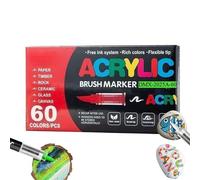 Acrylic Paint Markers - Quick-Dry Smudge-Proof Ink, Soft Brush Tip Waterproof Pens, Vibrant Multi- Art Supplies, Premium Pigment Accessory Case Set - For Artists Rock Painting Canvas