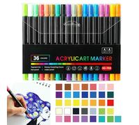 Acrylic Paint Markers Set - 36 24 Colors Double, Head Acrylic Pens for Rock Glass Wood Fabric Permanent Waterproof Art, Paint Pens for Drawing Painting Crafts | Highlighter School Gift Set