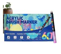 Acrylic Paint Markers | Soft Multicoloured Layering School Items, Pens for Acrylic Painting, for Children Adults Parties School Decorations Creation Birthday Christmas Awards