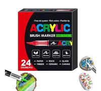 Acrylic Paint Markers - Soft Tip Pens For Wood, Stone, Canvas, Glass & Fabric | Permanent Markers For Crafts, Rock Painting & Egg Decoration | Des Artistes Po
