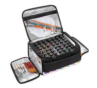 Acrylic Paint Organizer Bag | 1Pc Portable Paint Organizer with Strap Large Capacity Oxford Carrying Holder Multi Section Tool Storage Art Supply Case | Artists Outdoor Studio Makers Painting Use