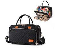 Acrylic Paint Organizers Fits up to 54 Bottles 2 oz, Acrylic Paint Carry Case with Shoulder Strap for Art Supply Storage, Black