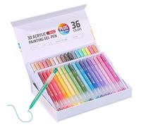 Acrylic Paint Pens - 1.0mm Fine Tip Gel Markers for Precision Art | Multi Writing and Drawing Pens Suitable for Paper Rock Glass Fabric Scrapbook Coloring Journals DIY Crafts Home School