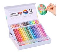 Acrylic Paint Pens 1.0mm - high-performance Fine Tip Markers, elegant, lightweight, 3D Gel Paper Rock, Glass Fabric Scrapbook Coloring Writing | Multipurpose Outdoor Indoor Utility portable