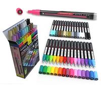 Acrylic Paint Pens Assorted Vibrant Markers for Rock Painting, Canvas, Glass, Mugs, Wood, Fabric, Metal, Ceramics. Non Toxic, Quick Dry, Multi-Surface, Lightfast (EXTRA FINE)