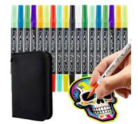 Acrylic Paint Pens - Dual-Tip Acrylics for Illustrating | High Opacity Pigments with Reversible Fiber Nibs & Rapid Dry Water Based Resins for Rocks, Canvas, Ceramic Kilns and Wooden Panels