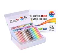 Acrylic Paint Pens - Permanent Art Markers, 54 Assorted Colour Palette Visual, 22.7cm Case + 800g Travel Scale, Multi surrface Liquid Ink Hardware - Effortless Use For Glass Fabric & DIY Crafts