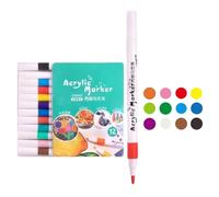 Acrylic Paint Pens - Rock Painting Art, Paint Marker Pens | Fine Tip Coloring Painting Pens, non-toxiic Paint Pens Set, Waterproof Colors Painting Markers Set for Fabric, Porcelain, Glass, Stone, Wood