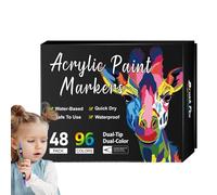 Acrylic Paint Pens - Tip Paint Markers, Fade Resistant Vibrant Permanent Ink, Multi Color Set 24-120+ Quick Dry Ink, Pigment of