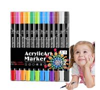 Acrylic Paint Pens With Tips - Flexible Brush & Perfect Dot Tip Markers For Rock Painting, 24 Vibrant Colors For Glass, Wood & Canvas, Waterproof Art Supplies For Kids & Adults