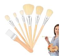 Acrylic Paint Plier Pump Brush Set - 7 PC Artist Tools | Large Fan Burner, Gilding Brush for Mixing, Details, Oil, Go
