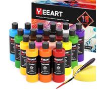 Acrylic Paint Set, 8.45oz 18 Colors Acrylic Paint Large Bottle Set, Rich Pigmented Canvas Paint, Premium Non-toxic Paints for Artists, Acrylic Paint Set for Kids & Adults, Art Supplies for Canvas