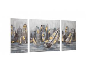Acrylic painting 'Great Departure' | Hand painted on canvas 55x28inches