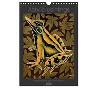 Acrylic paintings - Poison dart frogs and chameleons UK-Version (Wall Calendar 2026 DIN A4 Portrait), CALVENDO 12 Month Wall Calendar
