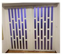 Acrylic Panel Aluminum Accordion Folding Door with Handles, Interior Room Divider for Closet Kitchen Balcony Hallway, Customizable Styles