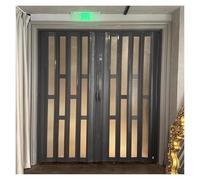 Acrylic Panel Aluminum Accordion Folding Door with Handles, Interior Room Divider for Closet Kitchen Balcony Hallway, Customizable Styles