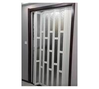 Acrylic Panel Aluminum Accordion Folding Door with Handles, Interior Room Divider for Closet Kitchen Balcony Hallway, Customizable Styles
