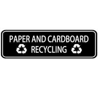 Acrylic Paper & Cardboard Sign, for Home Recycling Bin Storage Sheds, Office Building Paper Recycling Chute Areas, and Business Print Room Sorting Zones, 3x9 Inch.