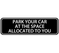 Acrylic Park Your Car Sign, for Home Driveway Paved Parking Areas, Office Building Parking Lot Numbered Spaces, and Business Facility Underground Parking Garages, 3x9 Inch.